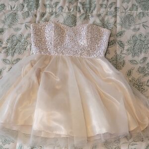 Masquerade Cream Lace Bodice Tulle Party Dress
